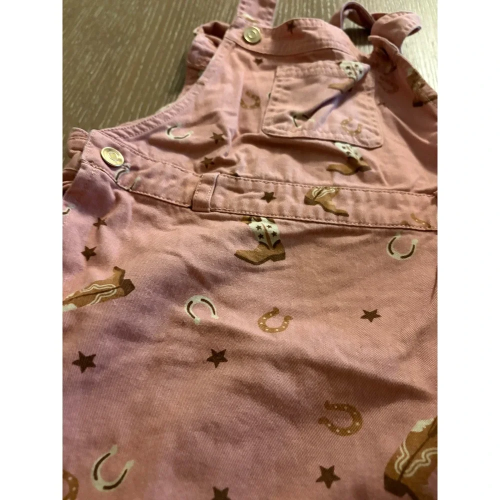 Happily Grey Girls Pink Western Cowboy Boot Jumper Dress Size 6 Horseshoe‎ Stars